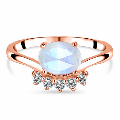 Moonstone Rose Gold Elizabeth Ring