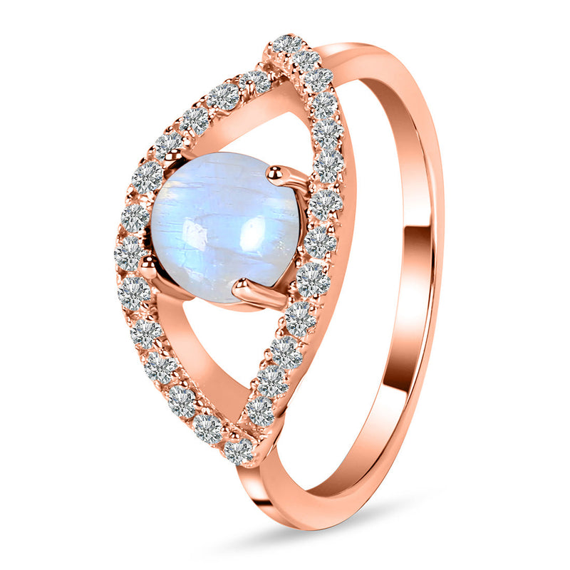 Moonstone Rose Gold Curvy Cleo Ring