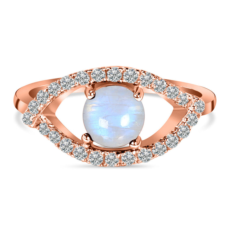 Moonstone Rose Gold Curvy Cleo Ring