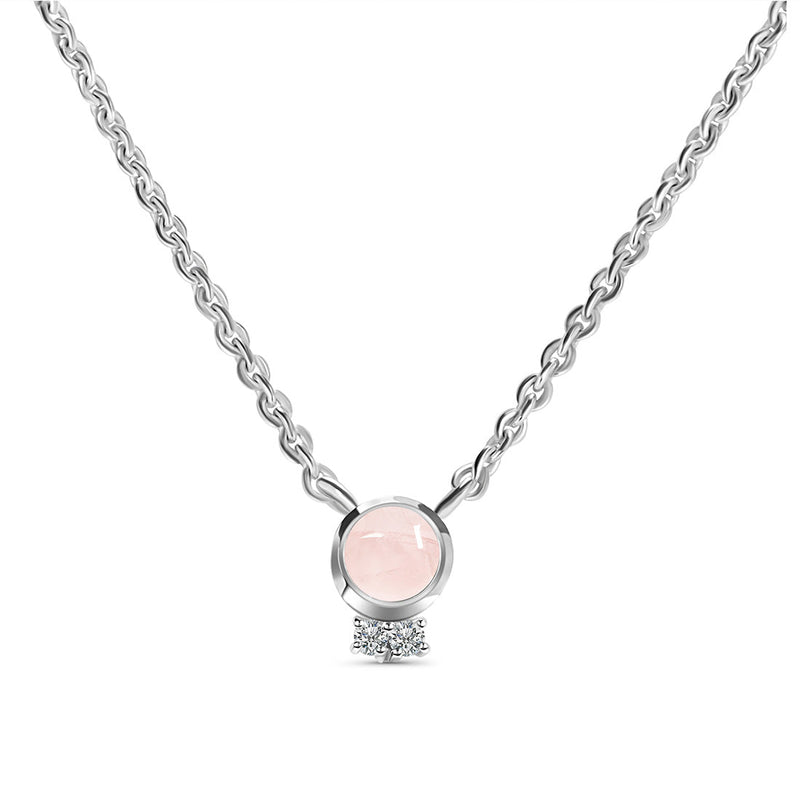 Rose Quartz Silver Calixta Necklace