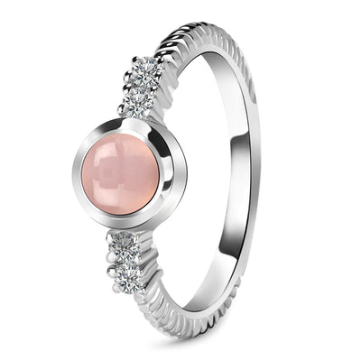 Rose Quartz Silver Calixta Ring