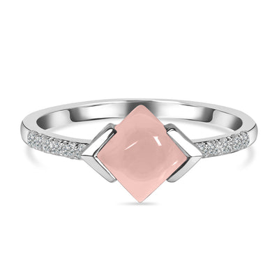 Rose Quartz Silver Mabel Ring