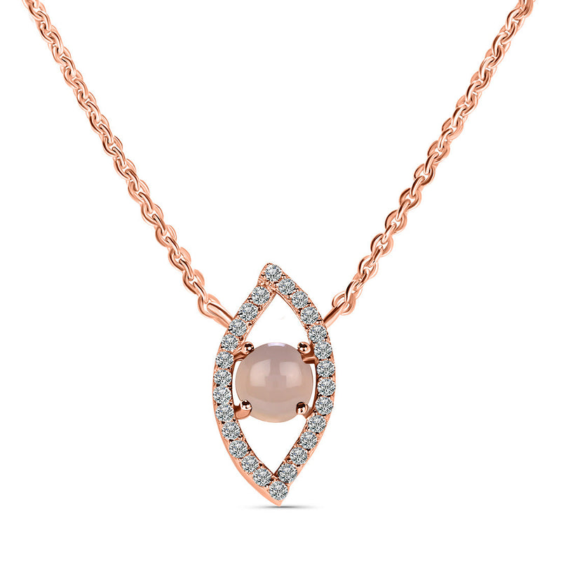 Rose Quartz Rose Gold Curvy Cleo Necklace