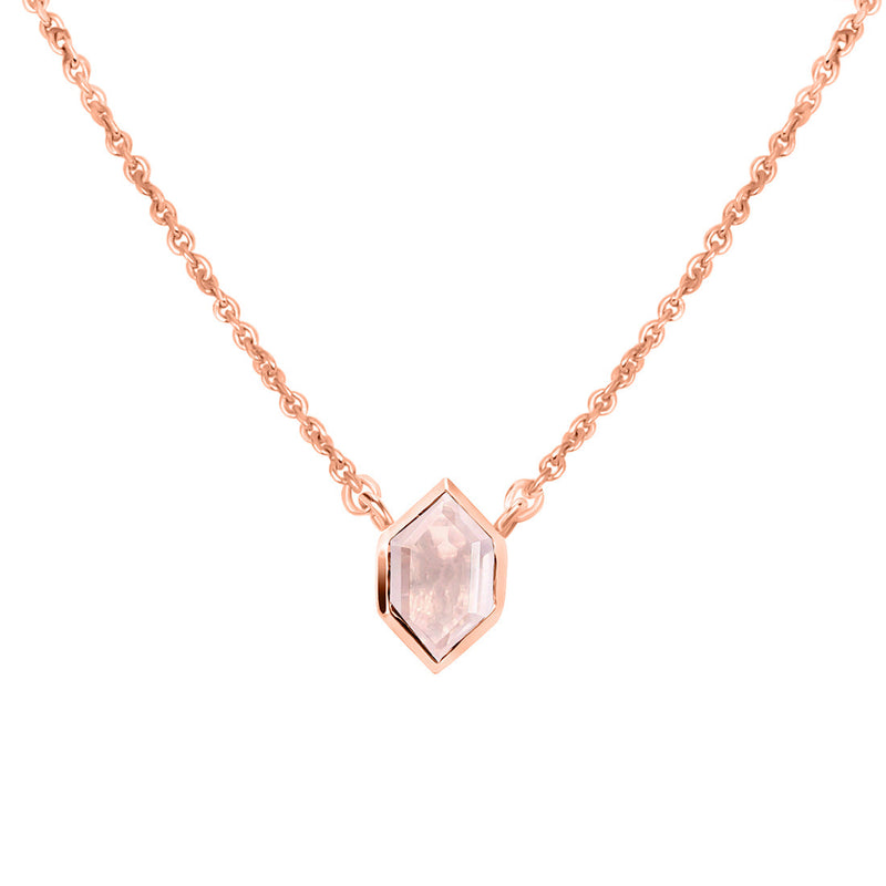 Rose Quartz Rose Gold Estoile Necklace