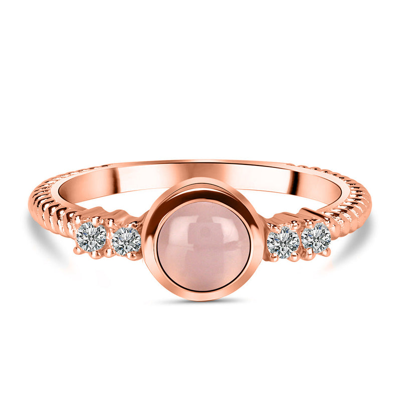 Rose Quartz Rose Gold Calixta Ring