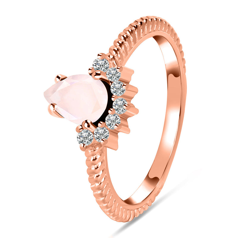 Rose quartz rose gold ring discount