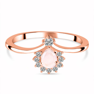 Rose Quartz Rose Gold Harriet Ring