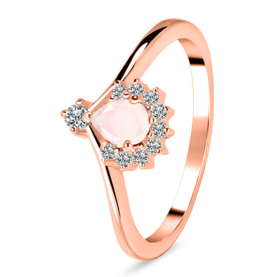 Rose Quartz Rose Gold Harriet Ring