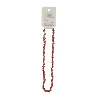 Red Jasper Crystal Chip Horoscope Necklace - Star Sign Aries