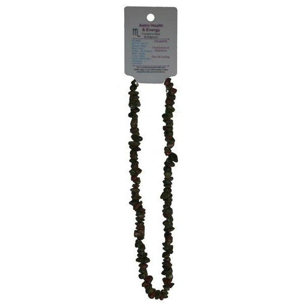 Unakite Crystal Chip Horoscope Necklace - Star Sign Scorpio
